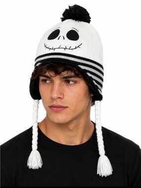 Jack Skellington beanie hat Nightmare before Christmas knit winter Tim Burton